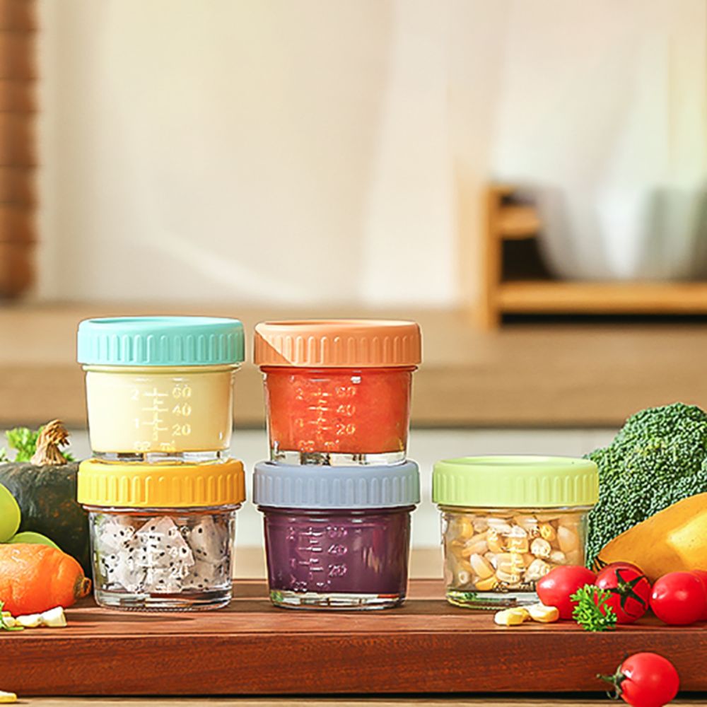 Baby Food Storage Jar - 6pcs Mason Jar Glass Baby Food
