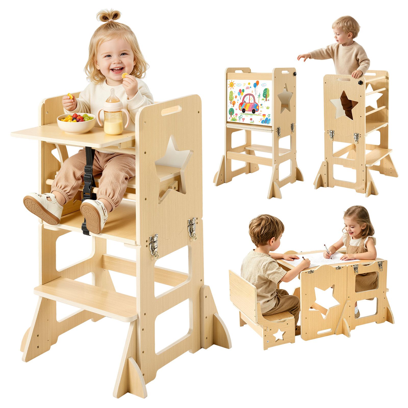 Toddler Learning Tower - Toddler Tower, Wooden, 6 in 1