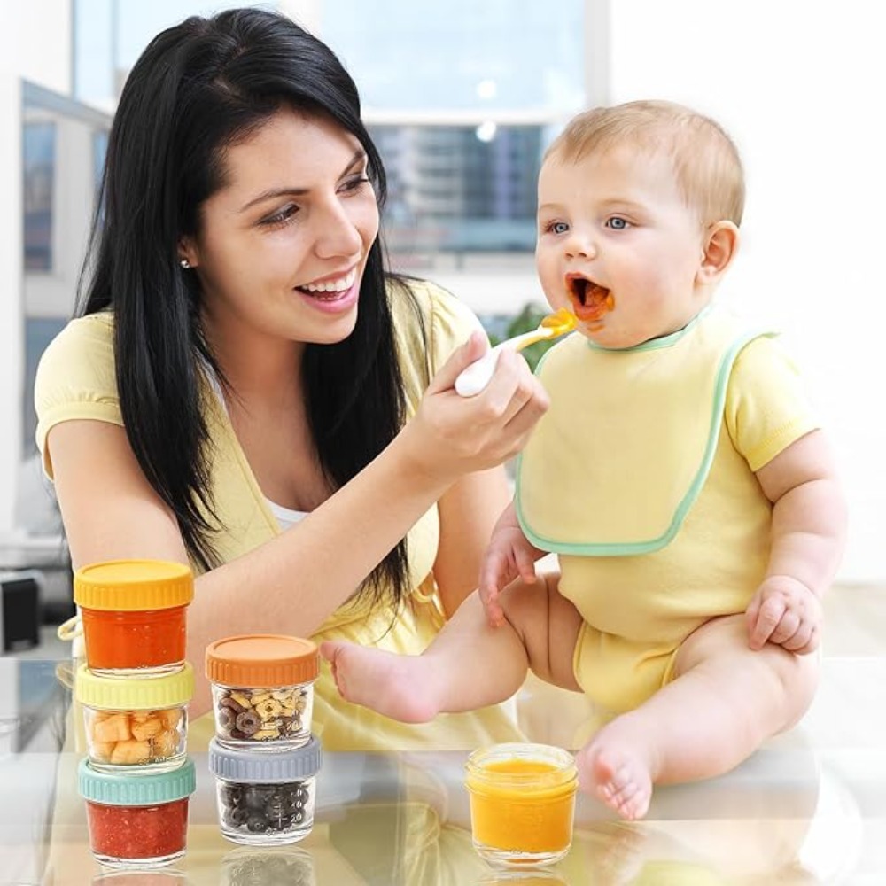 Baby Food Storage Jar - 6pcs Glass Baby Food Jar Reusable