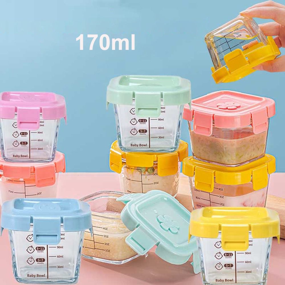 Baby Food Storage Jar - 170ml Glass Food Storage Box Frozen