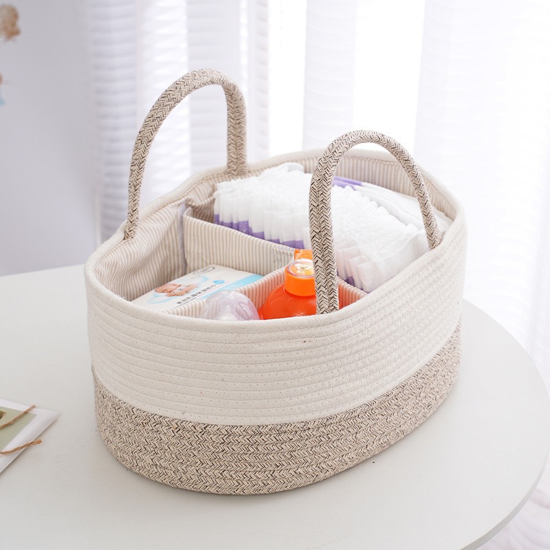 Diaper Bag Backpack - Foldable Diaper Caddy Organize Cotton Rope