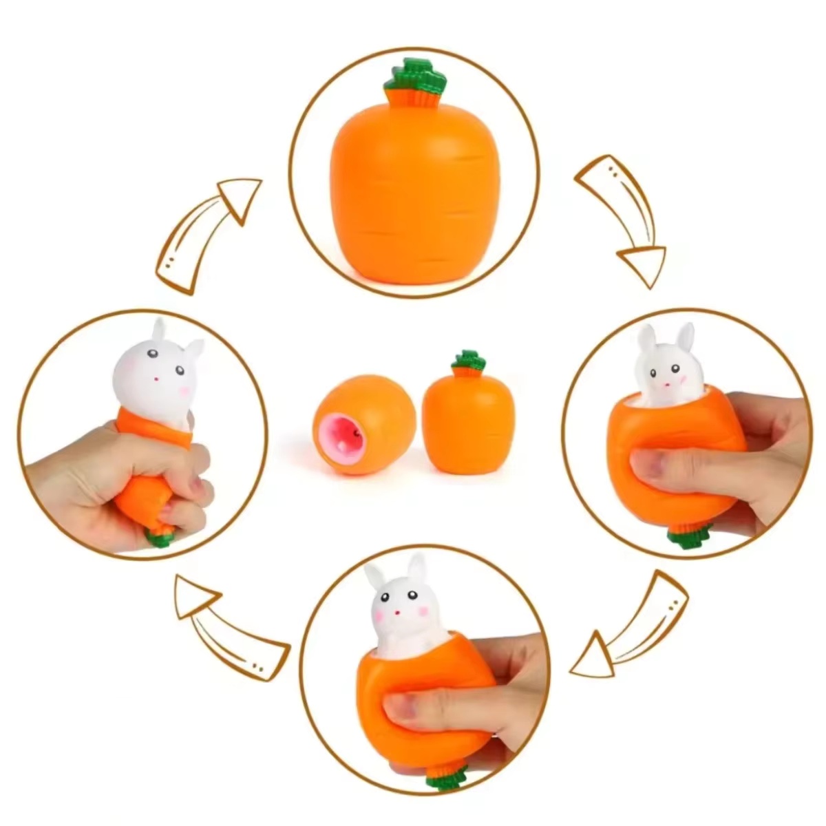 Cute Carrot Rabbit Squeeze Toy - огляд і ціна Baby Products Unique