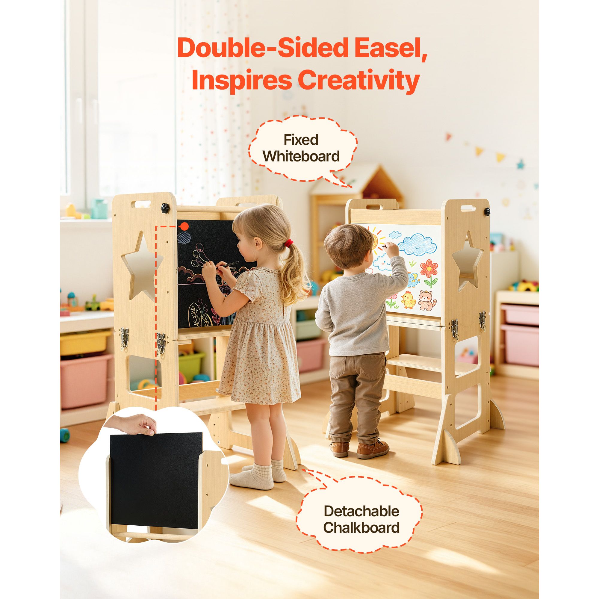 Toddler Tower, Wooden, 6 in 1  - огляд і ціна Toddler Learning Tower