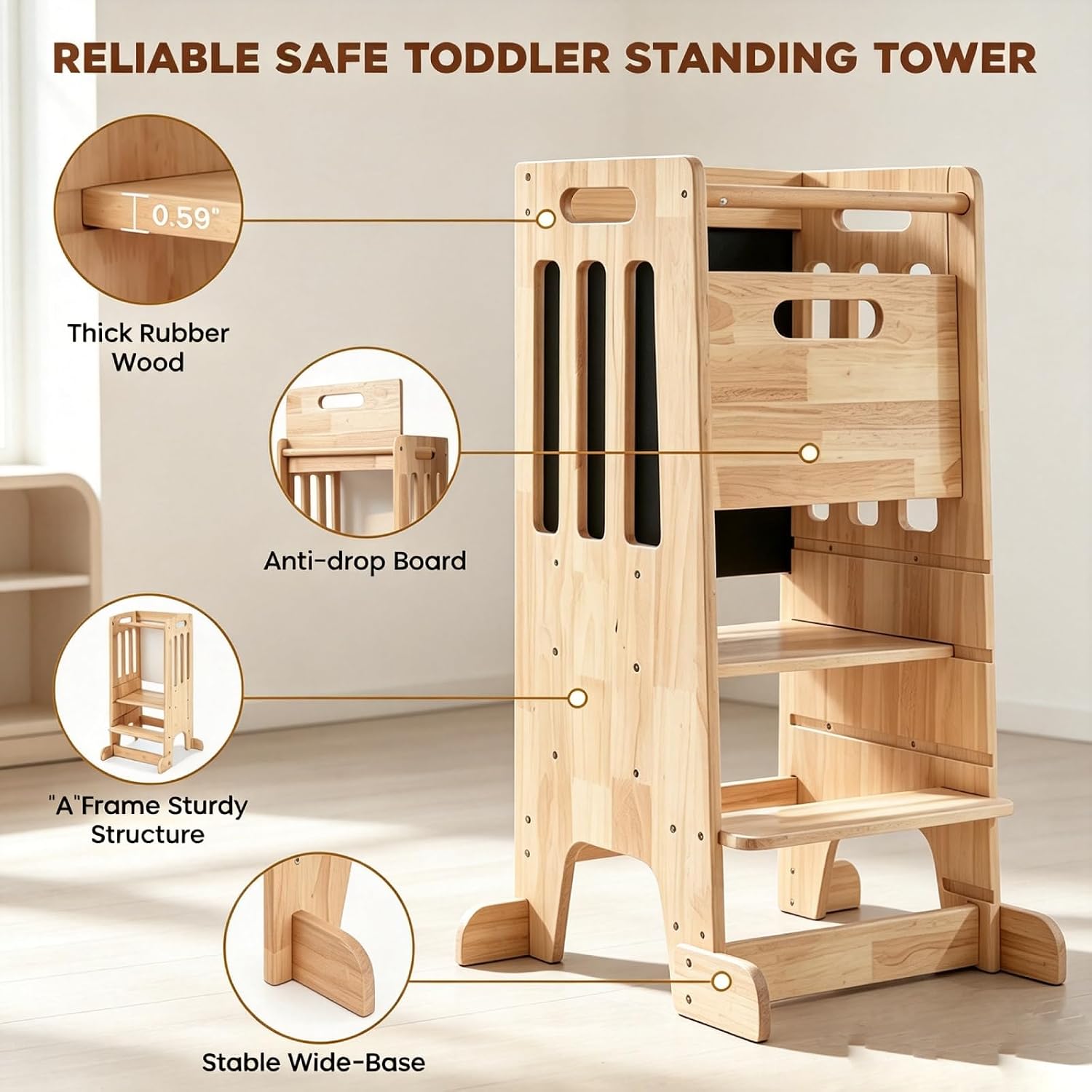 Toddler Standing Tower,Wooden  - огляд і ціна Toddler Learning Tower