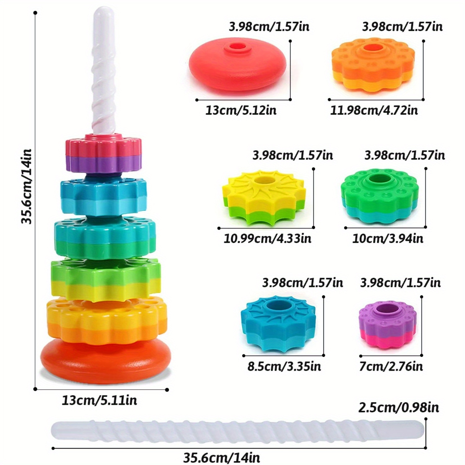 Rotating Rainbow Tower Stack & - огляд і ціна Toddler Learning Tower